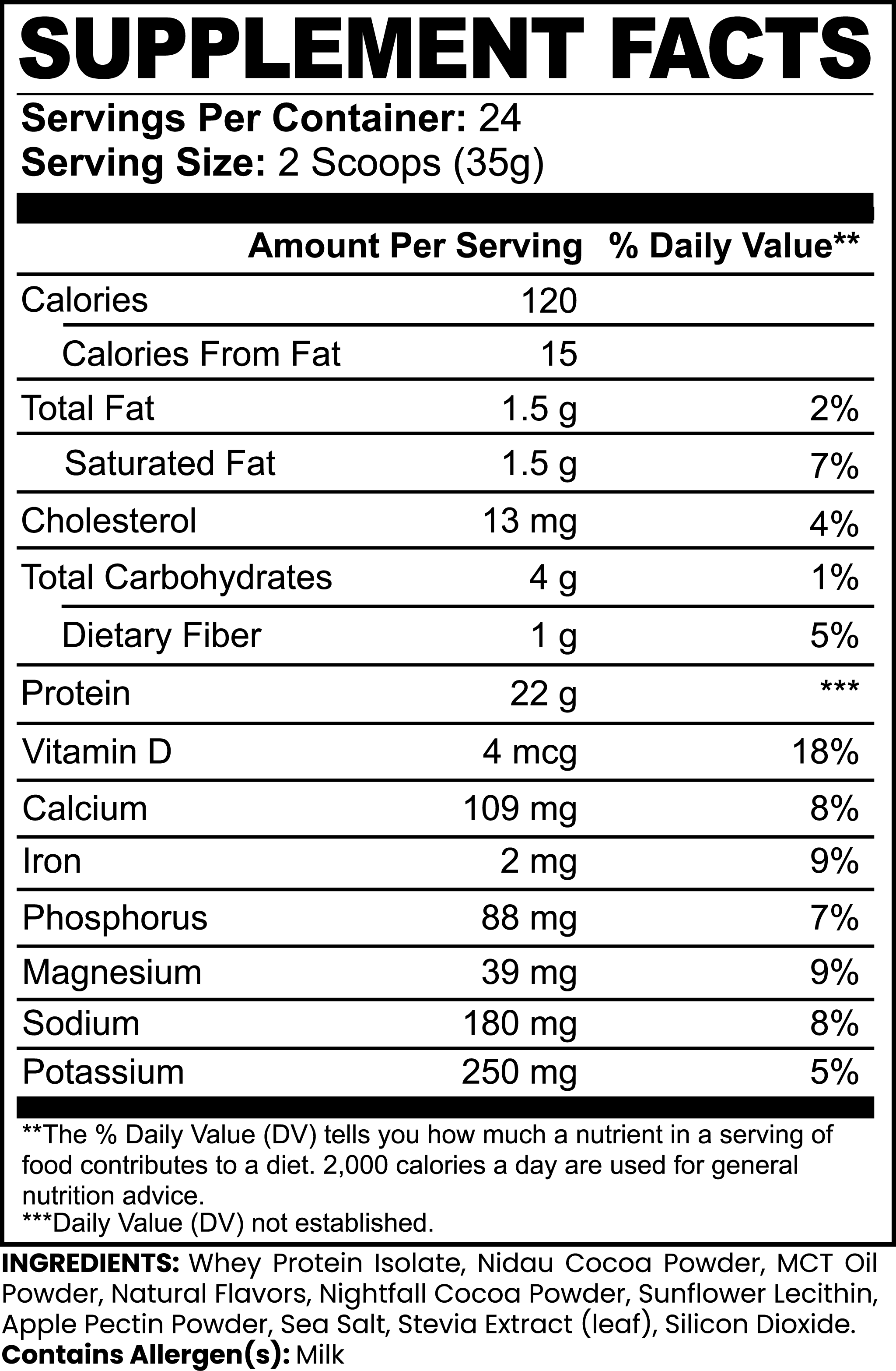 100% Whey Protein Isolate Chocolate