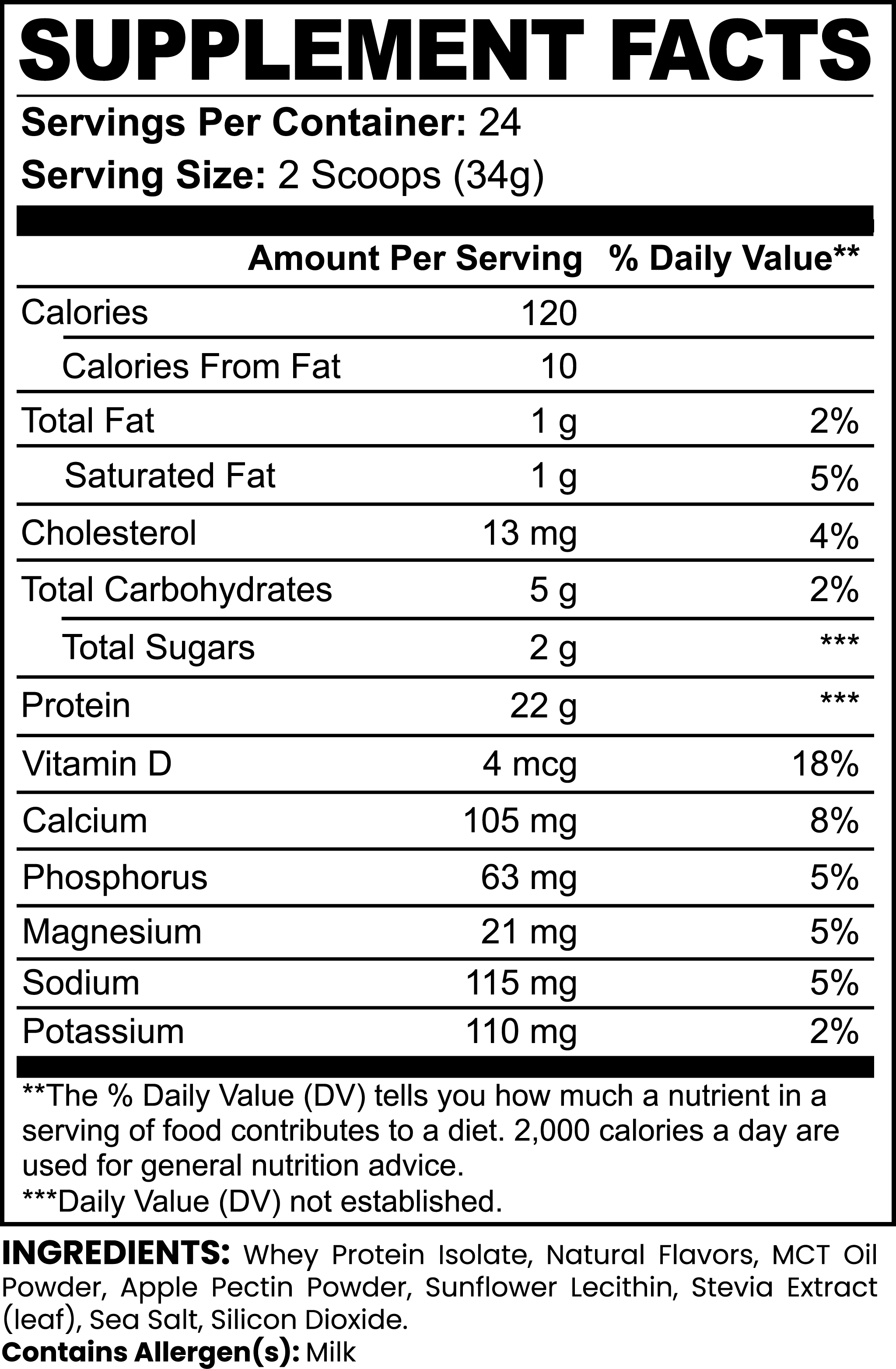 100% Whey Protein Isolate Vanilla